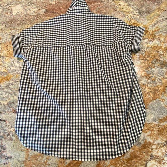 Oversized Madewell Gingham-Play Button-Down Shirt - Size XXS - Picture 10 of 16